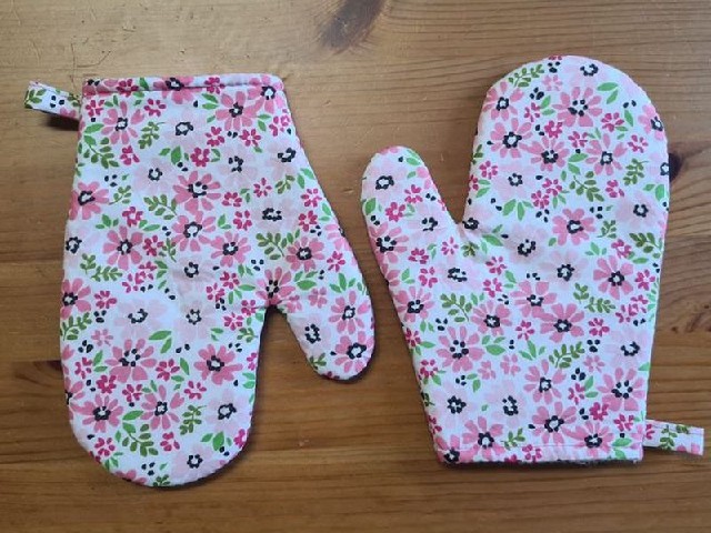 Dětské chňapky Červenorůžové kytičky