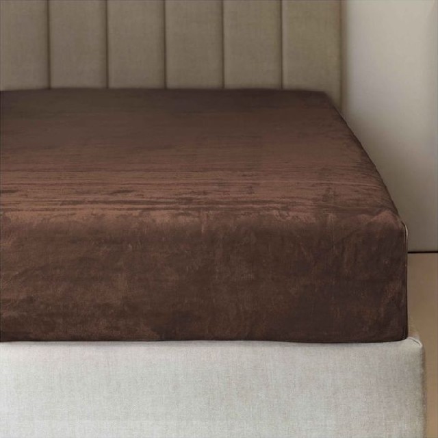 Mikroflanelové prostěradlo PREMIUM - čokoládová