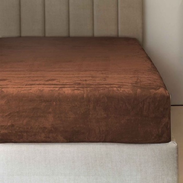 Mikroflanelové prostěradlo PREMIUM - hnědá