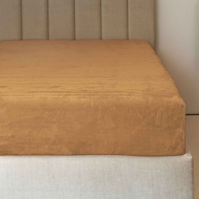 Mikroflanelové prostěradlo PREMIUM - medová