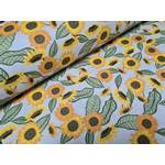 Bavlněná látka 3D tisk metráž šíře 240 cm - Slunečnice