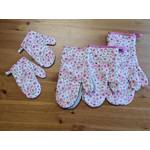 Kuchyňské chňapky Červenorůžové kytičky